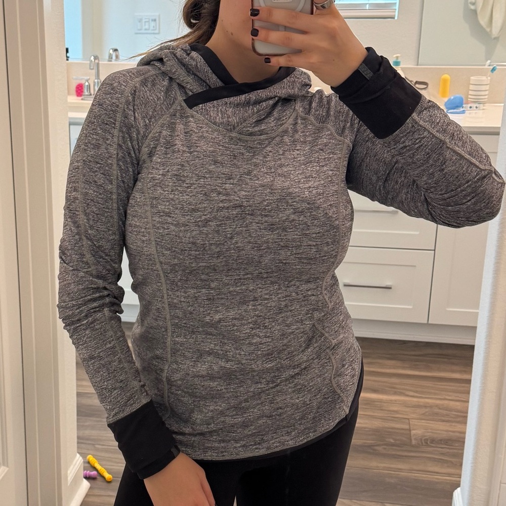 Lululemon Athletica Gray Hooded Sweatshirt